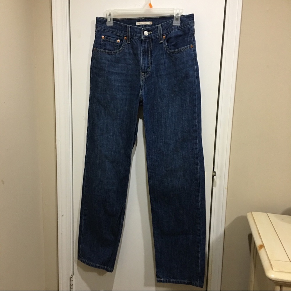 Levi's Low Pro Straight Leg Jeans Women's Waist 31" in Dark Blue Denim